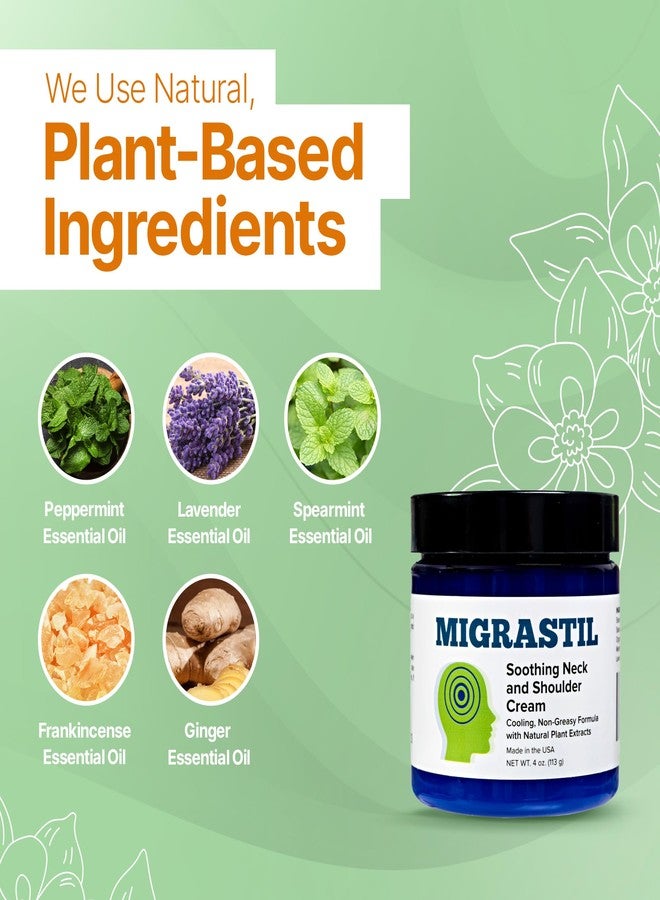 Basic Vigor Migrastil Neck & Shoulder Cream. Cooling Comfort for Migraines, Tech Neck & Tension. (4 oz.) Made in The USA. - Image 3